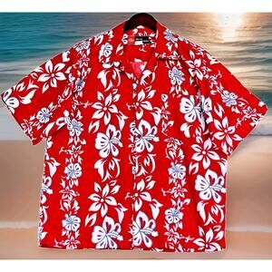 Reliq Industries Men's Tropical Hawaiian Style Button Up Shirt Size Medium